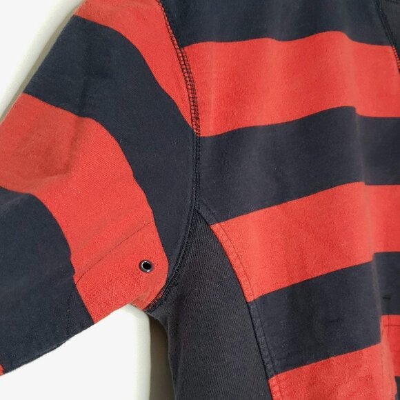 10 Deep Striped Crewneck Sweatshirt Mesh Lining Kangaroo Pocket Men's Large - Picture 8 of 12